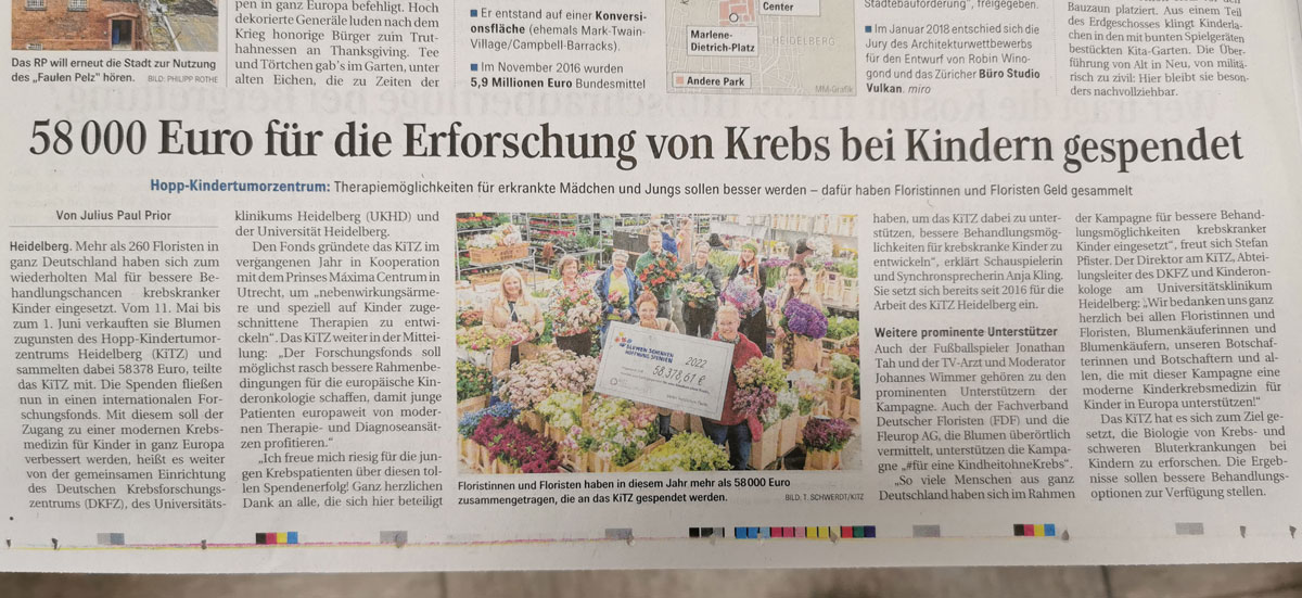 Blumen schenken. Hoffnung spenden. 3a