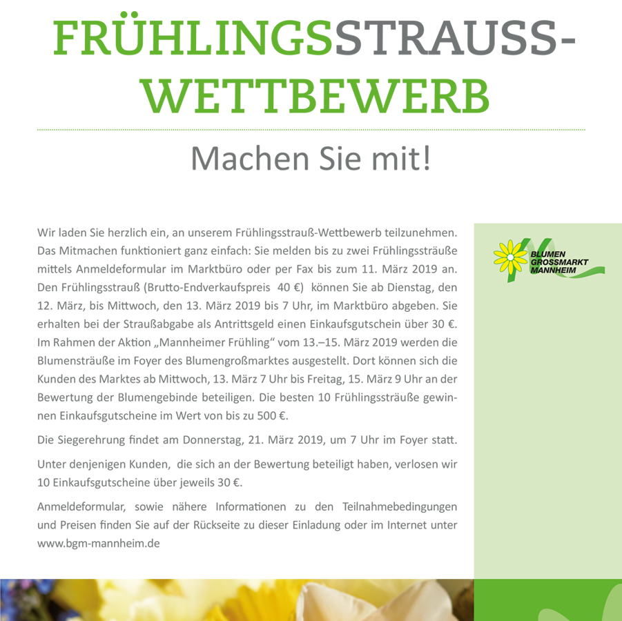 Frühlingsstrauß-Wettbewerb Plakat